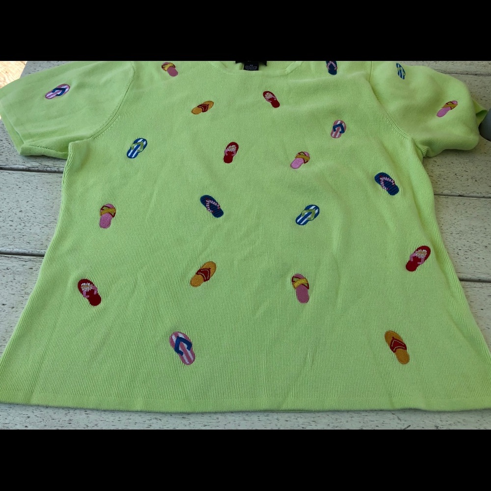 Mercer & Madison Woman flip flop top sz 2X Green